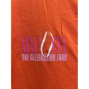 Madonna Celebration tour concert T-shirt size XL Orange double sided band tee